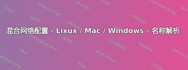 混合网络配置 - Lixux / Mac / Windows - 名称解析