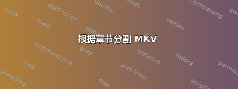 根据章节分割 MKV