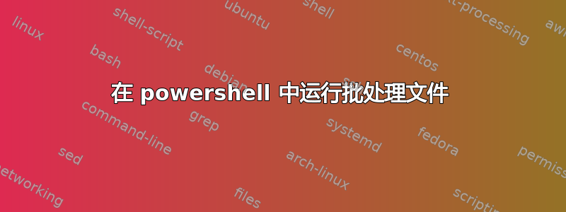 在 powershell 中运行批处理文件