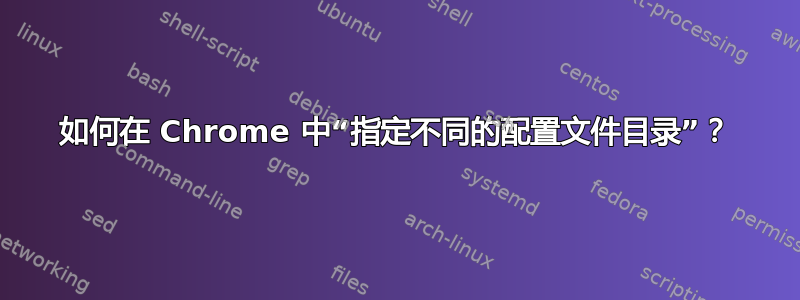 如何在 Chrome 中“指定不同的配置文件目录”？