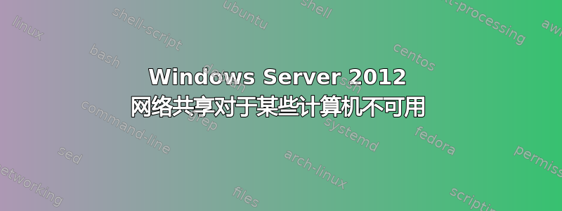 Windows Server 2012 网络共享对于某些计算机不可用