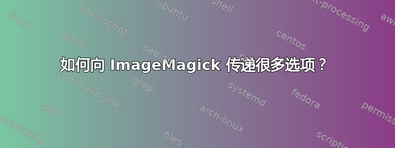 如何向 ImageMagick 传递很多选项？