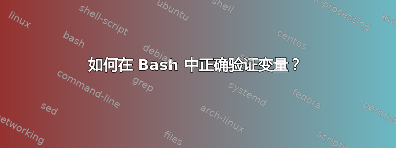 如何在 Bash 中正确验证变量？