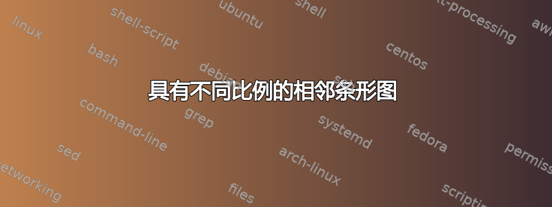 具有不同比例的相邻条形图