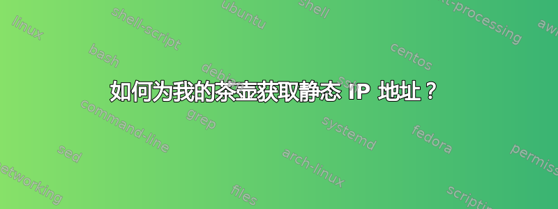 如何为我的茶壶获取静态 IP 地址？