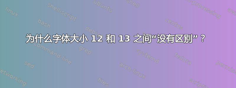 为什么字体大小 12 和 13 之间“没有区别”？