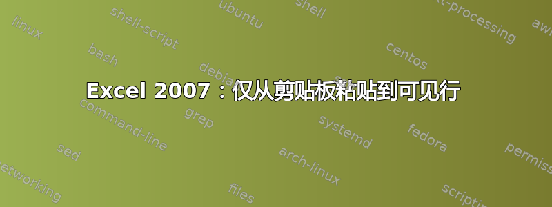 Excel 2007：仅从剪贴板粘贴到可见行