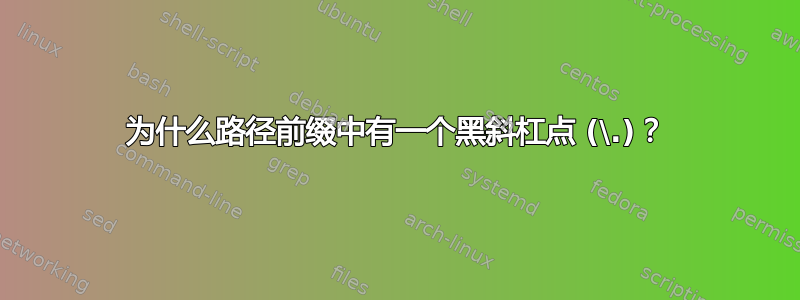 为什么路径前缀中有一个黑斜杠点 (\.)？