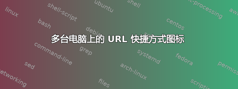 多台电脑上的 URL 快捷方式图标