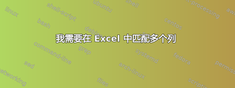 我需要在 Excel 中匹配多个列