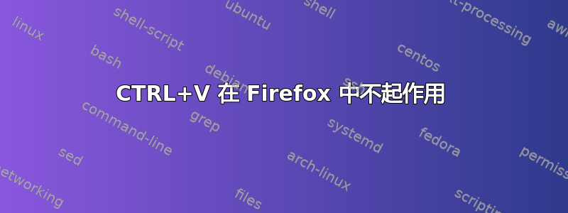 CTRL+V 在 Firefox 中不起作用