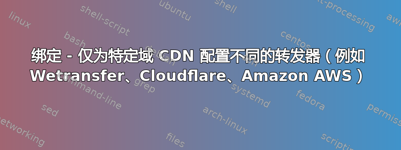 绑定 - 仅为特定域 CDN 配置不同的转发器（例如 Wetransfer、Cloudflare、Amazon AWS）