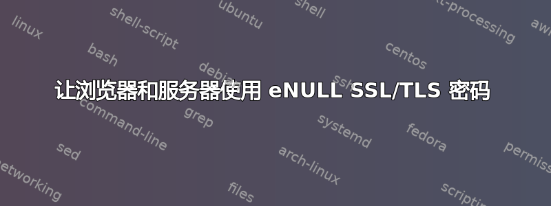 让浏览器和服务器使用 eNULL SSL/TLS 密码