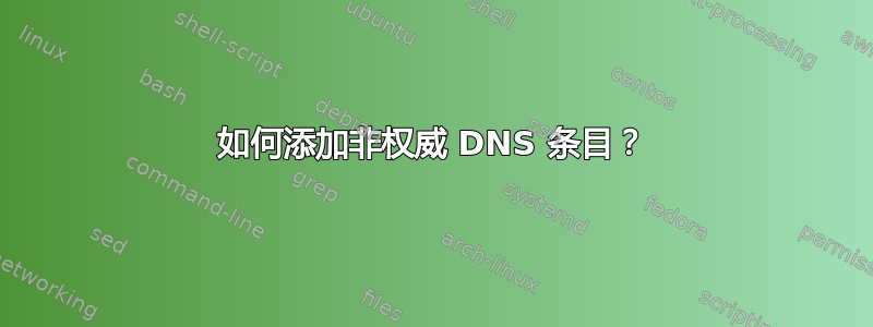 如何添加非权威 DNS 条目？