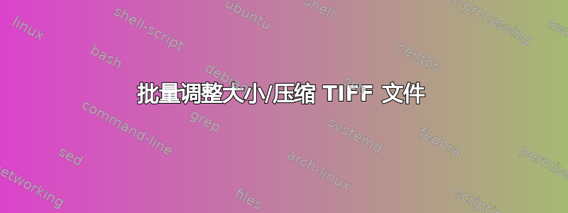 批量调整大小/压缩 TIFF 文件