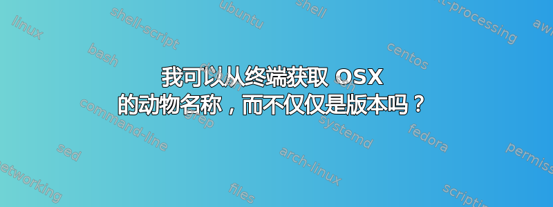 我可以从终端获取 OSX 的动物名称，而不仅仅是版本吗？