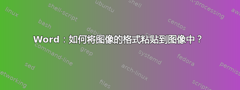 Word：如何将图像的格式粘贴到图像中？