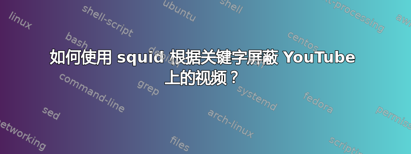 如何使用 squid 根据关键字屏蔽 YouTube 上的视频？