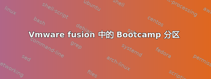 Vmware fusion 中的 Bootcamp 分区