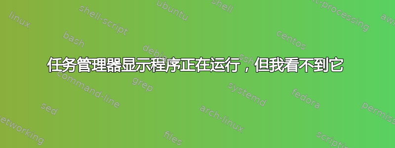 任务管理器显示程序正在运行，但我看不到它