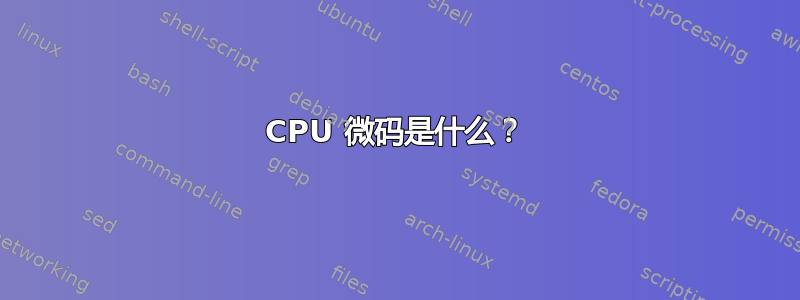 CPU 微码是什么？