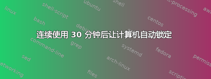 连续使用 30 分钟后让计算机自动锁定