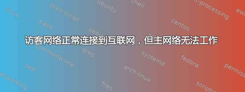 访客网络正常连接到互联网，但主网络无法工作