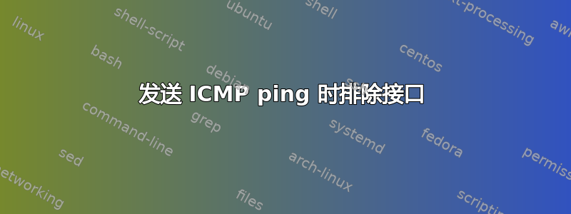 发送 ICMP ping 时排除接口