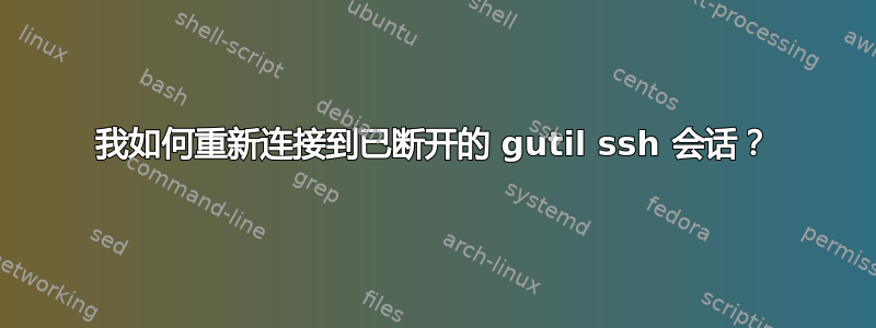 我如何重新连接到已断开的 gutil ssh 会话？