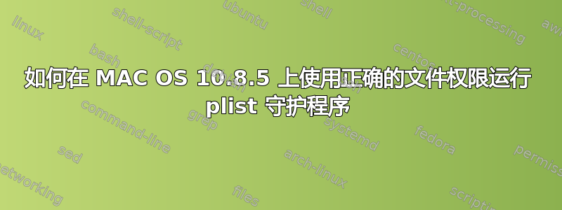 如何在 MAC OS 10.8.5 上使用正确的文件权限运行 plist 守护程序