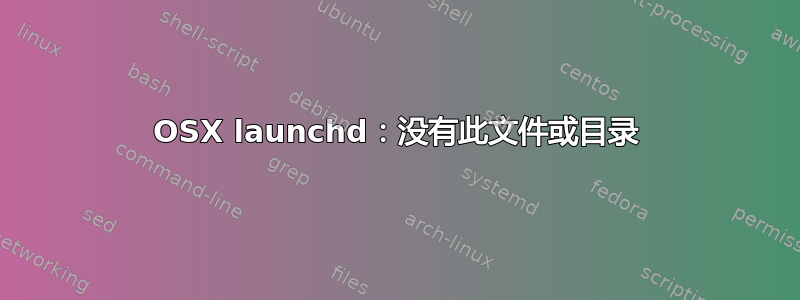 OSX launchd：没有此文件或目录