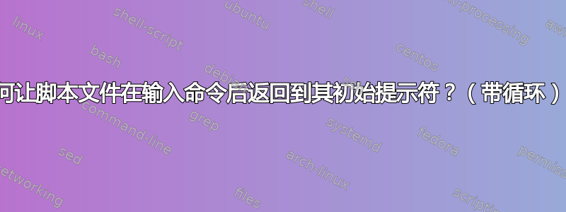 如何让脚本文件在输入命令后返回到其初始提示符？（带循环）？