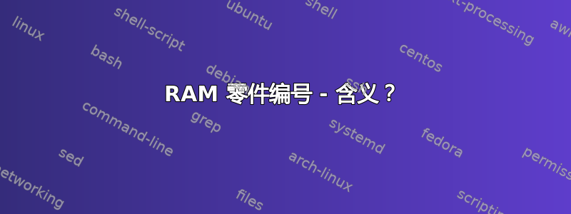 RAM 零件编号 - 含义？