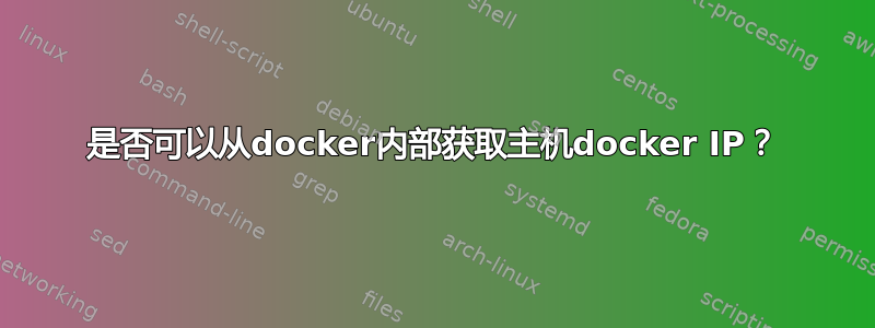 是否可以从docker内部获取主机docker IP？