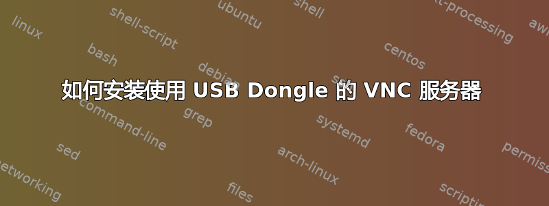 如何安装使用 USB Dongle 的 VNC 服务器