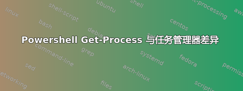 Powershell Get-Process 与任务管理器差异