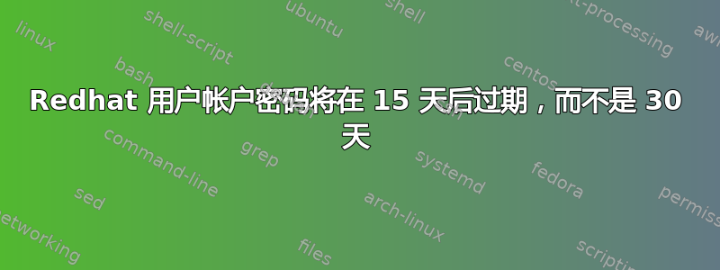 Redhat 用户帐户密码将在 15 天后过期，而不是 30 天