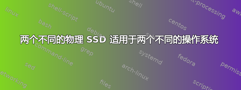 两个不同的物理 SSD 适用于两个不同的操作系统