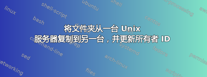 将文件夹从一台 Unix 服务器复制到另一台，并更新所有者 ID