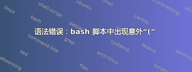 语法错误：bash 脚本中出现意外“(”