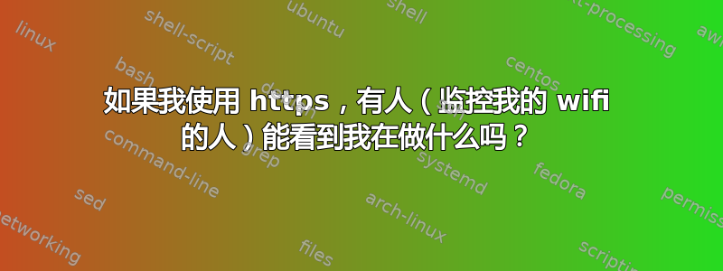 如果我使用 https，有人（监控我的 wifi 的人）能看到我在做什么吗？