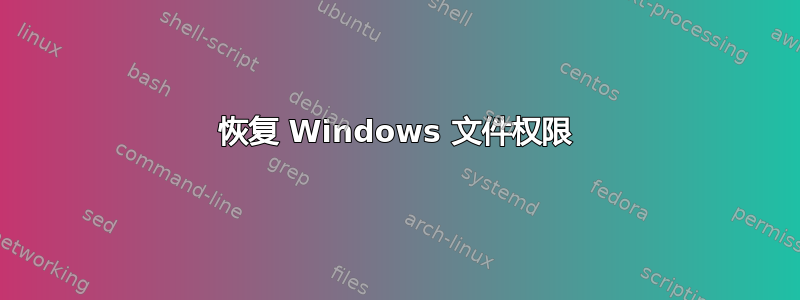 恢复 Windows 文件权限