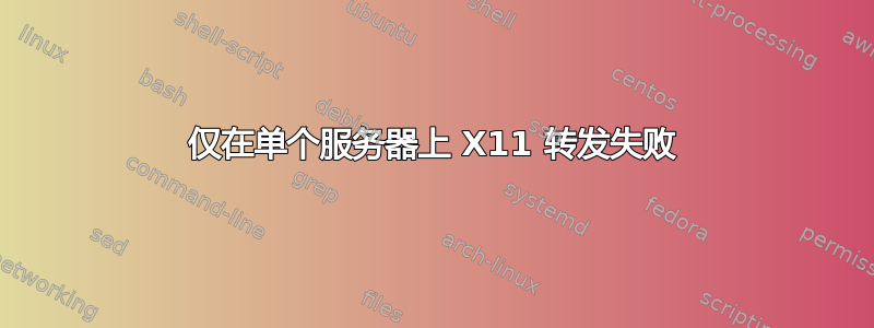 仅在单个服务器上 X11 转发失败