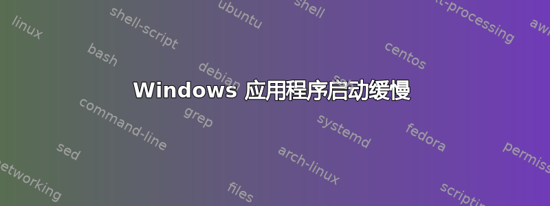 Windows 应用程序启动缓慢