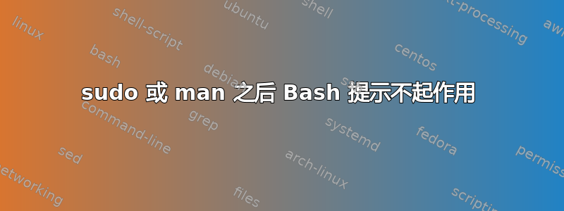 sudo 或 man 之后 Bash 提示不起作用