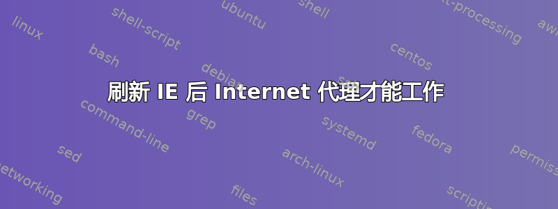 刷新 IE 后 Internet 代理才能工作