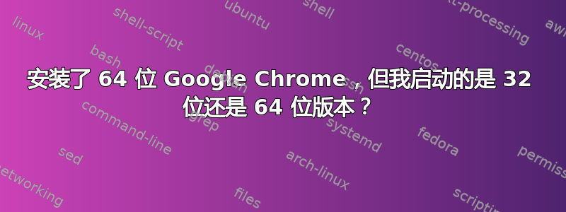 安装了 64 位 Google Chrome，但我启动的是 32 位还是 64 位版本？