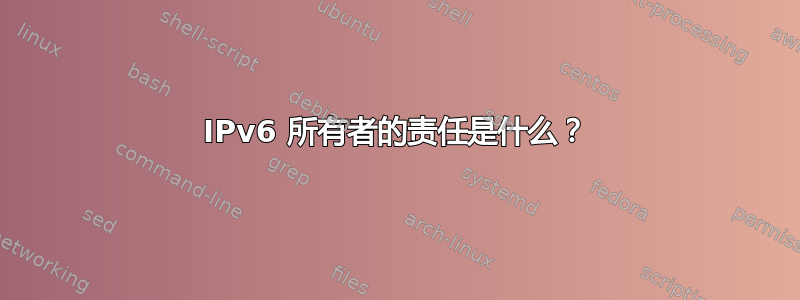 IPv6 所有者的责任是什么？