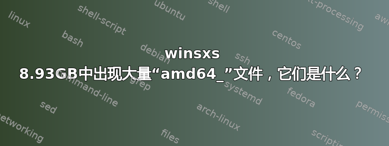 winsxs 8.93GB中出现大量“amd64_”文件，它们是什么？