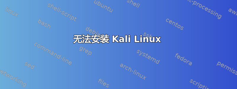 无法安装 Kali Linux